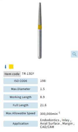 Mani Dia Bur Round End Taper Ext-Fine TR-13EF