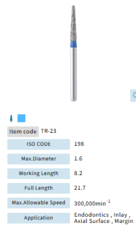 Mani Dia Bur Taper Round End TR-23