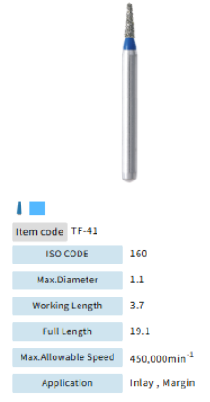 Mani Dia Bur Taper Flat End TF-41