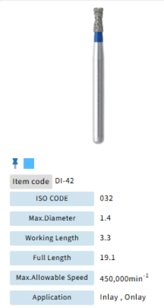 Mani Dia Bur Double Inverted Cone DI-42