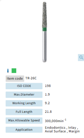 Mani Dia Bur Taper Round End TR-26C