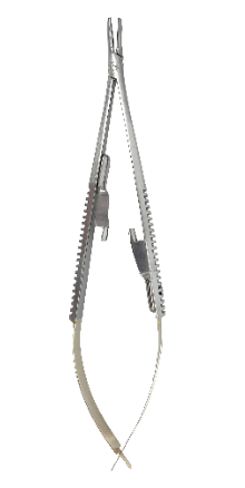 Castroviejo Curved Tungsten Carbide; Needle Holder