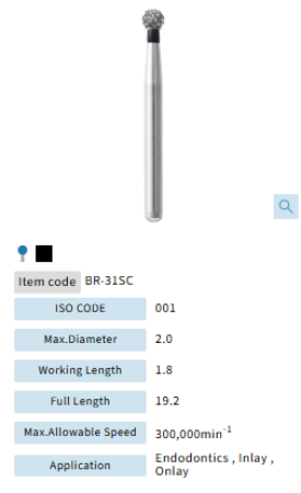Mani Dia Bur Ball Round BR-31SC