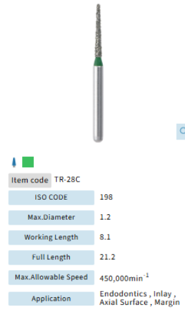Mani Dia Bur Taper Round End TR-28C