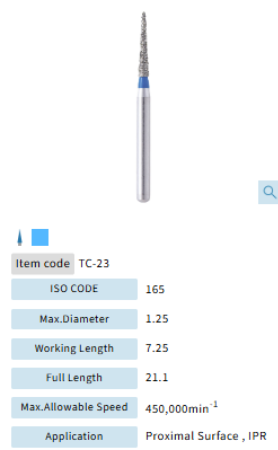 Mani Dia Bur Taper Conical End TC-23