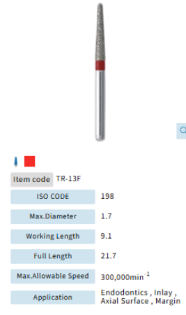 Mani Dia Bur Taper Round End TR-13F