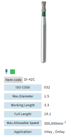 Mani Dia Bur Double Inverted Cone DI-42C