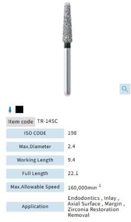 Mani Dia Bur Super Coarse TR-14SC