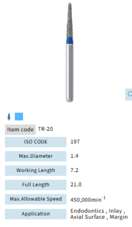 Mani Dia Bur Taper Round End TR-20