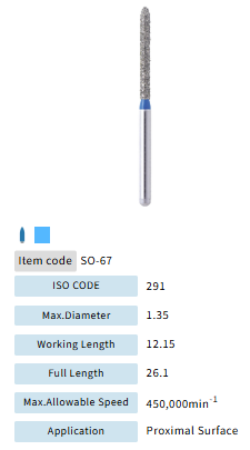 Mani Dia Bur Straight Ogival End SO-67