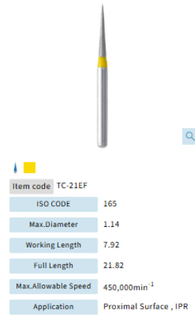 Mani Dia Bur Taper Conical End TC-21EF