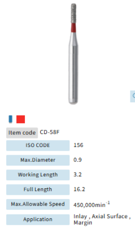 Mani Dia Bur Childresn Dentistry CD-58F