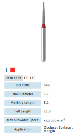 Mani Dia Bur Cerec CE-17F