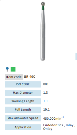 Mani Dia Bur Ball Round BR-46C