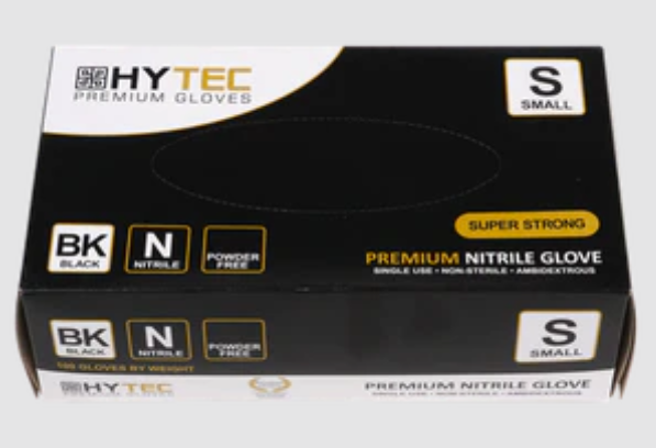 Hytec Black Nitrile Gloves; Small (Carton of 10 minimum)