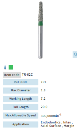 Mani Dia Bur Taper Round End TR-62C