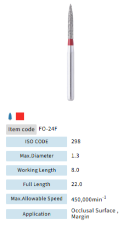 Mani Dia Bur Flame Ogival End FO-24F