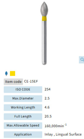 Mani Dia Bur Cerec CE-15EF