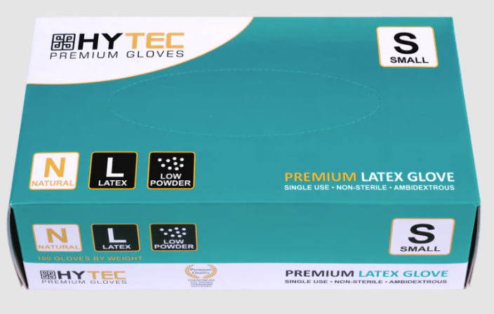 Hytec Natural Latex Gloves - Small (Carton of 10 minimum)