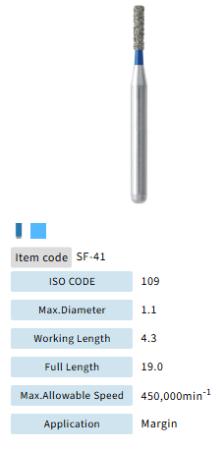 MANI DIAMOND BUR FLAT END CYLINDER MED SF#41 5pk