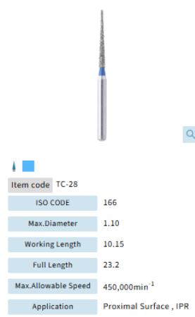 Mani Dia Bur Taper Conical End TC-28