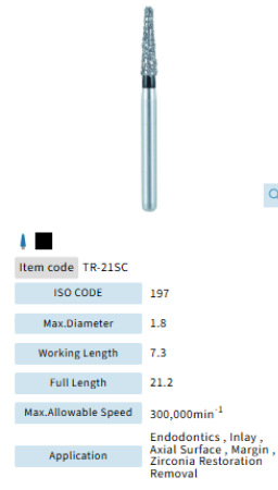 Mani Dia Bur Super Coarse TR-21SC