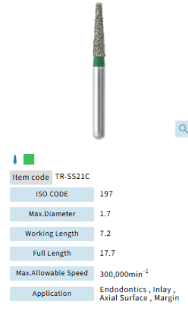 Mani Dia Bur Taper Round End TR-SS-21C