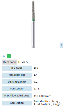 Mani Dia Bur Taper Round End TR-257C