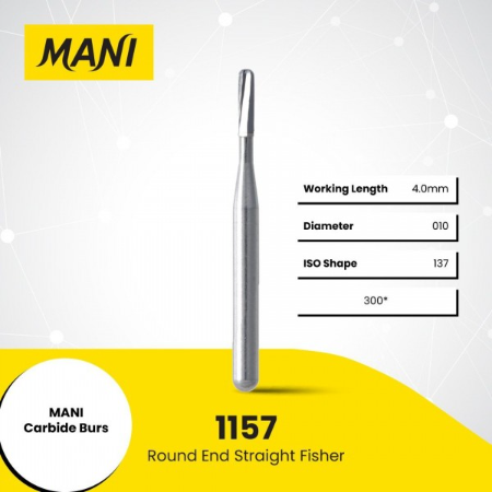 Mani Carbide Bur Round End Straight Fissure #1157