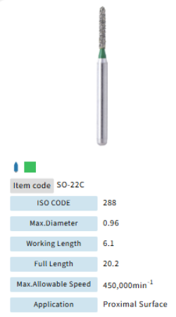 Mani Dia Bur Straight Ogival End SO-22C