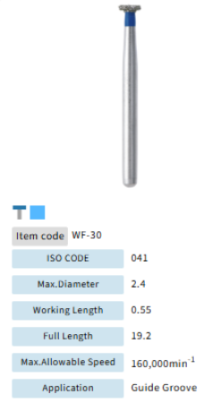 Mani Dia Bur Wheel Flat End WF-30