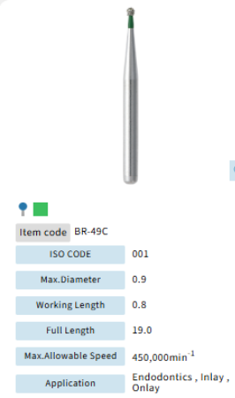 Mani Dia Bur Ball Round BR-49C