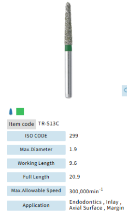 Mani Dia Bur Taper Round End TR-S13C