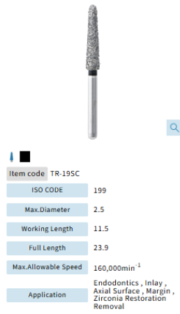 Mani Dia Bur Super Coarse TR-19SC