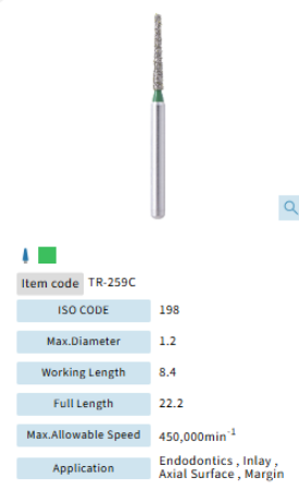 Mani Dia Bur Taper Round End TR-259C