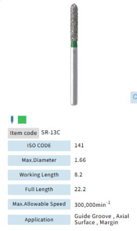 Mani Dia Bur Straight Round End SR-13C