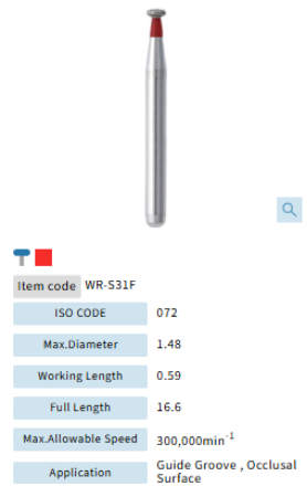 Mani Dia Bur Wheel Round End WR-S31F