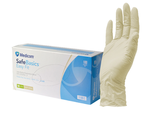 SafeBasics Easy Fit Latex Gloves-Small /100