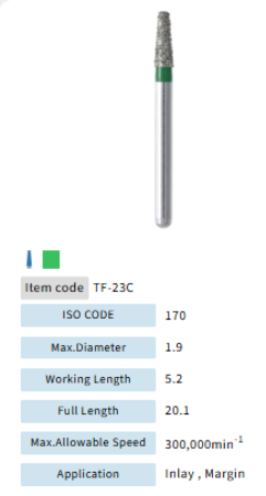 Mani Dia Bur Taper Flat End TF-23C