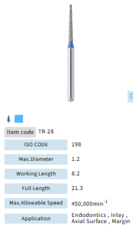 Mani Dia Bur Taper Round End TR-28