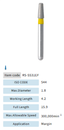 Mani Dia Bur Rounded Shoulder RS-SS31EF