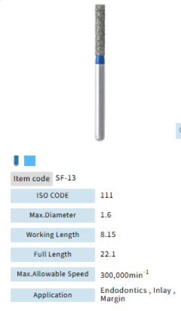 Mani Dia Bur Straight Flat End SF-13