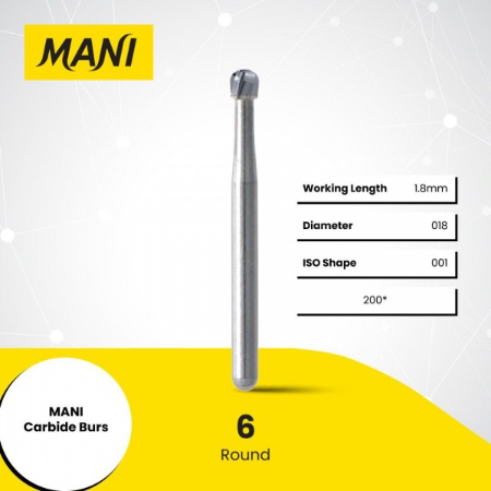 Mani Carbide Bur FG Round #6