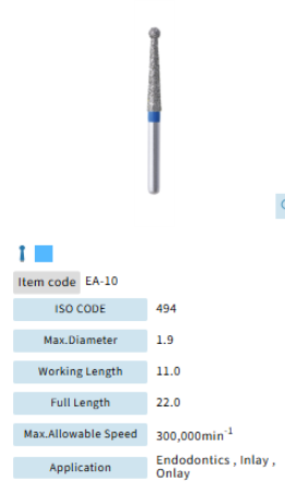 Mani Dia Bur Endo Access EA-10