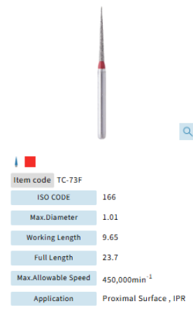 Mani Dia Bur Taper Conical End TC-73F