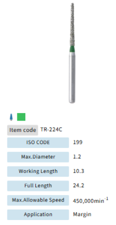 Mani Dia Bur Taper Round End TR-224C