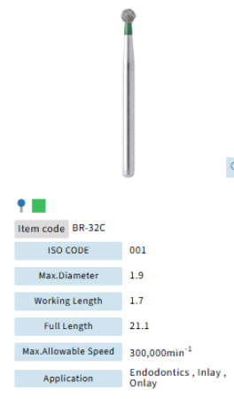 Mani Dia Bur Round Medium BR-32C