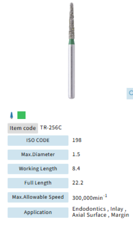 Mani Dia Bur Taper Round End TR-256C