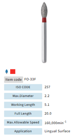 Mani Dia Bur Flame Ogival End FO-33F