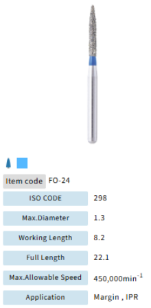 Mani Dia Bur Flame Ogival End FO-24
